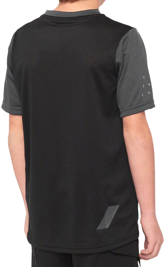100% Ridecamp Jersey - Black/Charcoal Short Sleeve Youth Large - Image 2