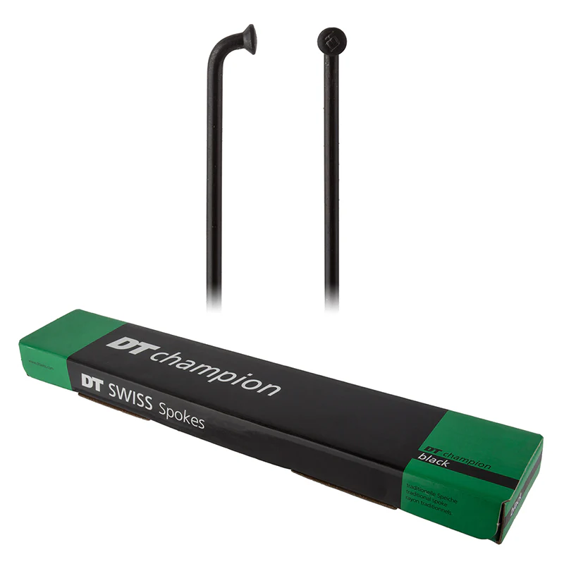 DT Swiss Champion Spoke: 2.0mm 265mm J-bend Black Box of 100