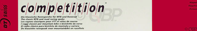 DT Swiss Competition Spoke: 2.0/1.8/2.0mm 191mm J-bend Silver Box of 100