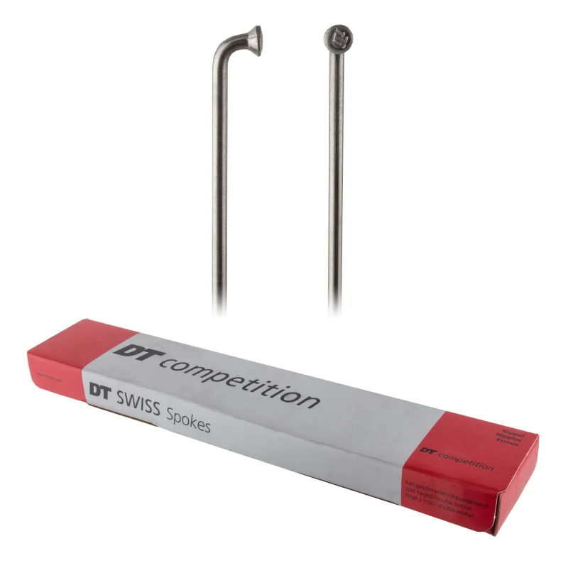 DT Swiss Competition Spoke: 2.0/1.8/2.0mm 252mm J-bend Silver Box of 100