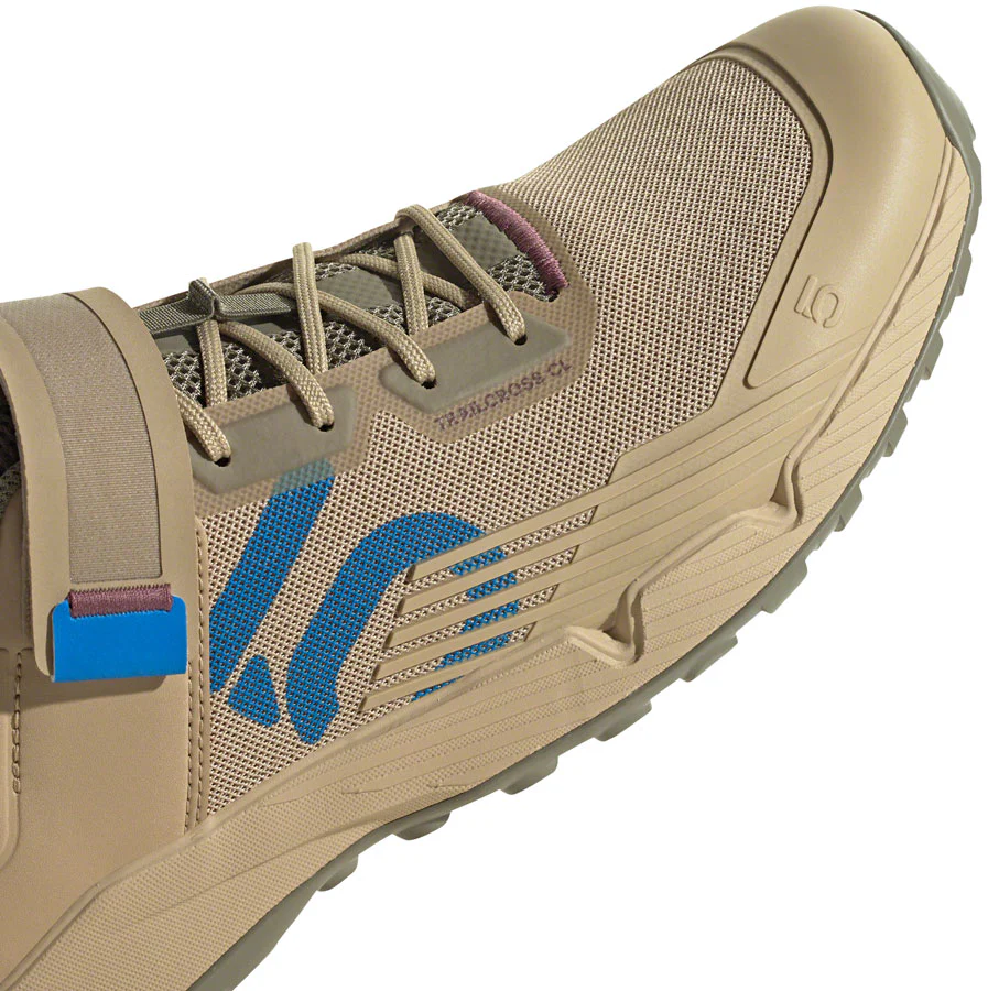Five Ten Trailcross Mountain Clipless Shoes - Mens Beige Tone/Blue Rush/Orbit Green 10 - Image 4