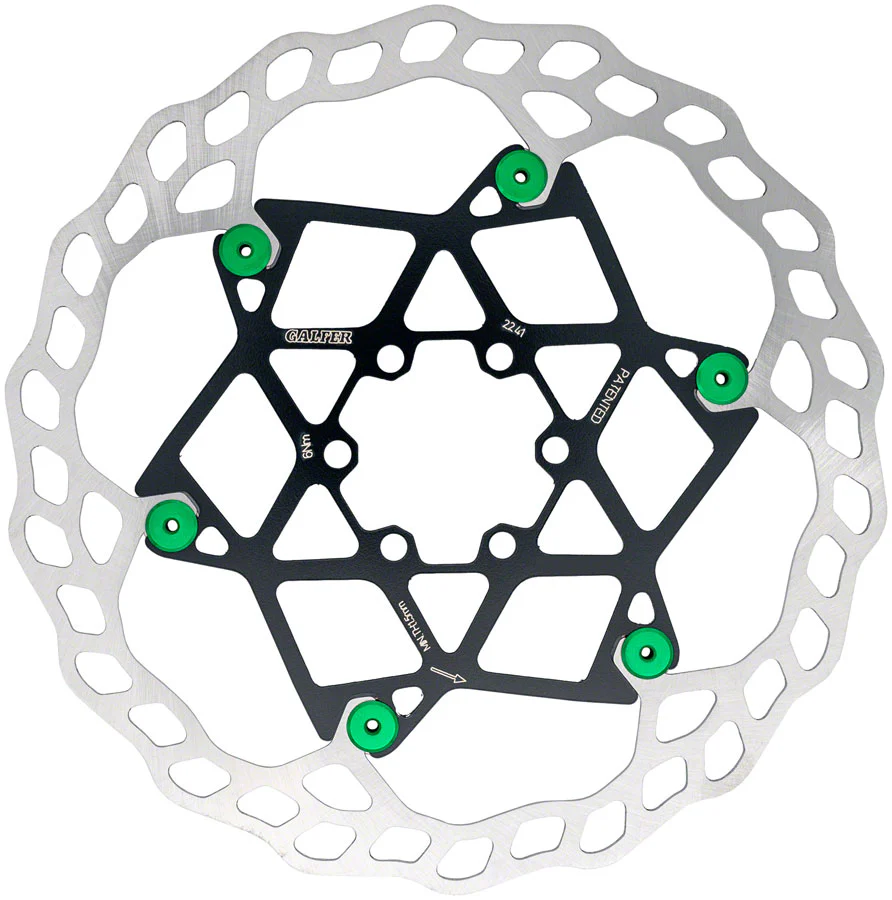 Galfer Floating Wave Disc Brake Rotor - 203mm x 2.0mm 6-Bolt Green