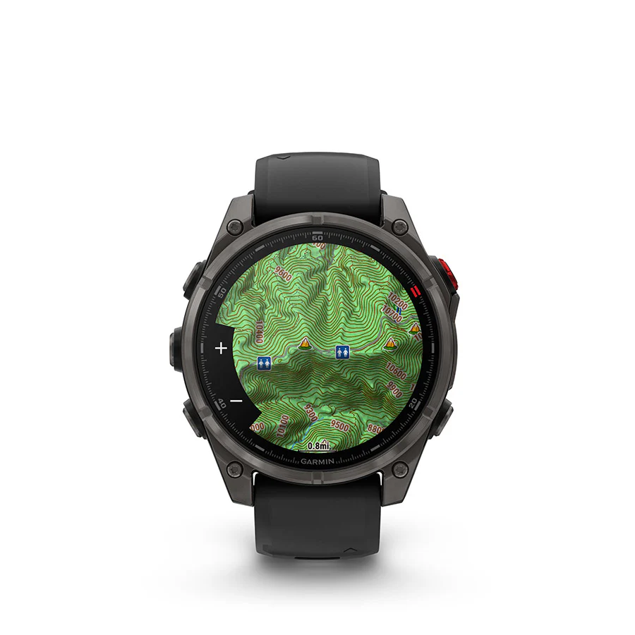 Garmin fenix 8 Pro 47 mm- AMOLED Sap. Watch Watch Color: Grey Wristband: Black/ Pebble Gray - Silicone