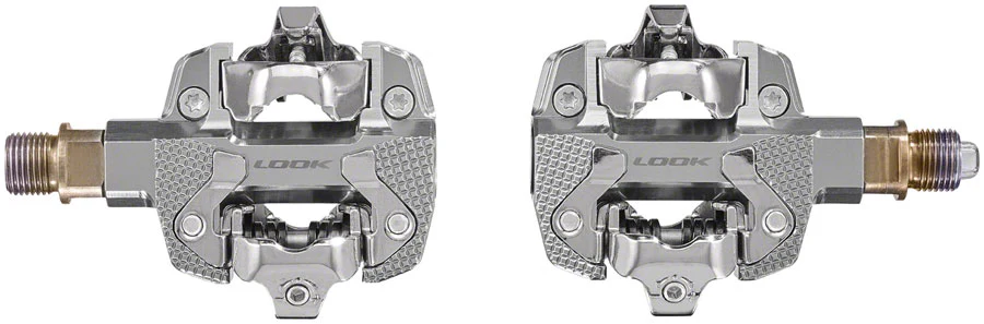 LOOK X-TRACK Single Power Pedals - Dual Sided Clipless Chromoly 9/16" Silver - Image 2