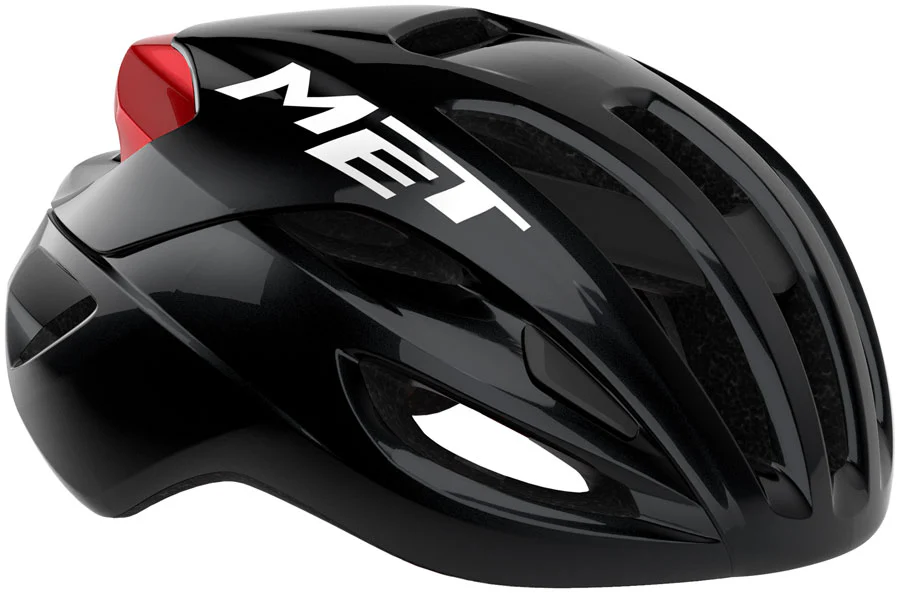MET Rivale Helmet - Black/Red Glossy Medium