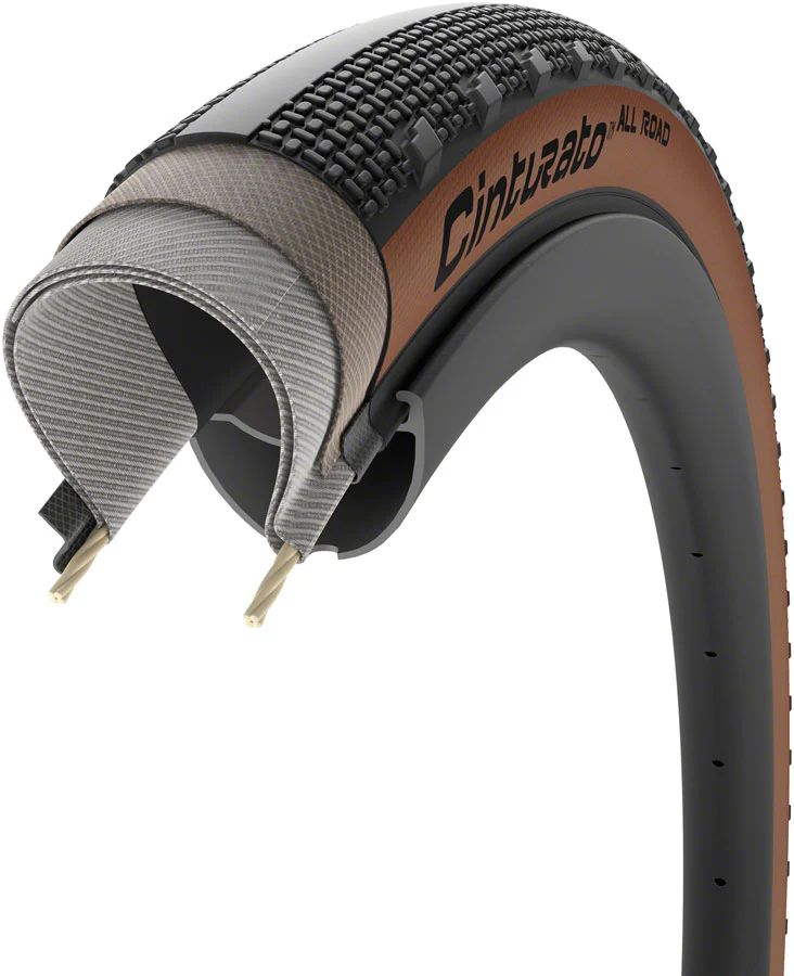 Pirelli Cinturato All Road Tire - 700 x 35 Tubeless Folding Classic Tan TechWALL+ Pro Gravel - Image 3