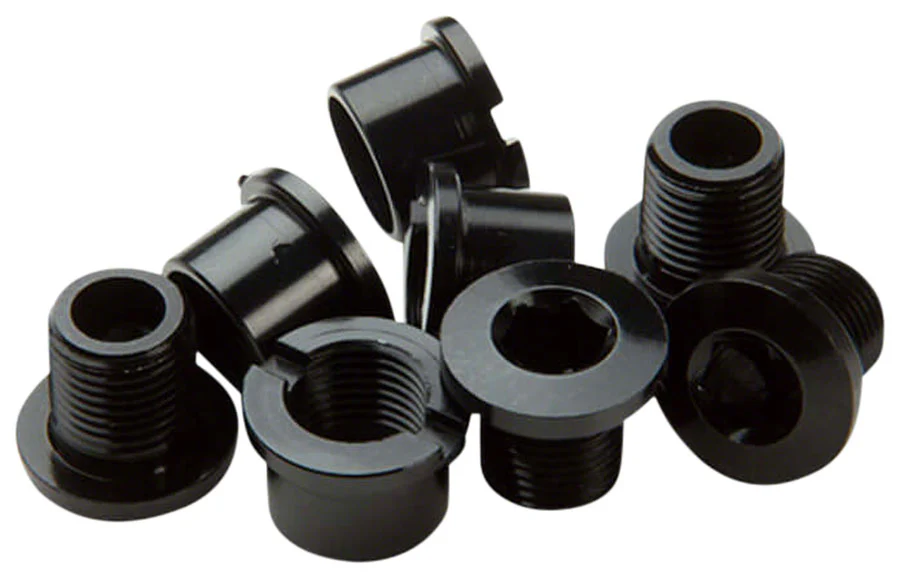RaceFace Chainring Bolt/Nut Set - M8 x 8.5mm Hex Aluminum Black Set of 4