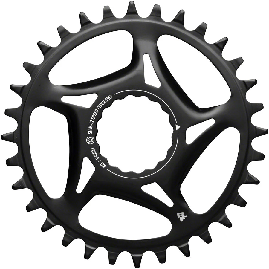 RaceFace Narrow Wide Direct Mount CINCH Steel Chainring - Shimano 12-Speed requires Hyperglide+ compatible chain 32t BLK