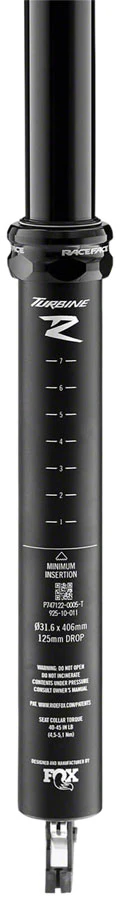 RaceFace Turbine R Dropper Seatpost - 30.9 125mm Travel Black - Image 3