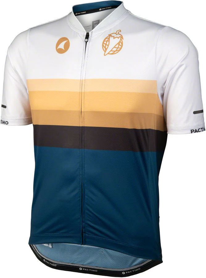 Salsa Latitude Men's Jersey - White Navy Blue Black w/ Stripes Medium