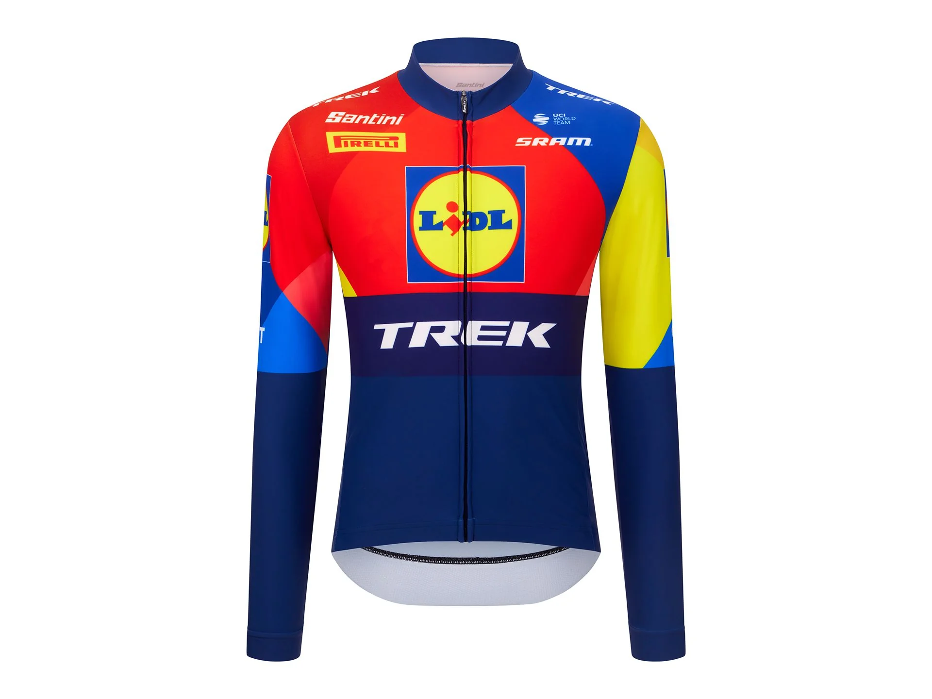 Santini Trek Race Long Sleeve Large Blue/Yellow Jersey
