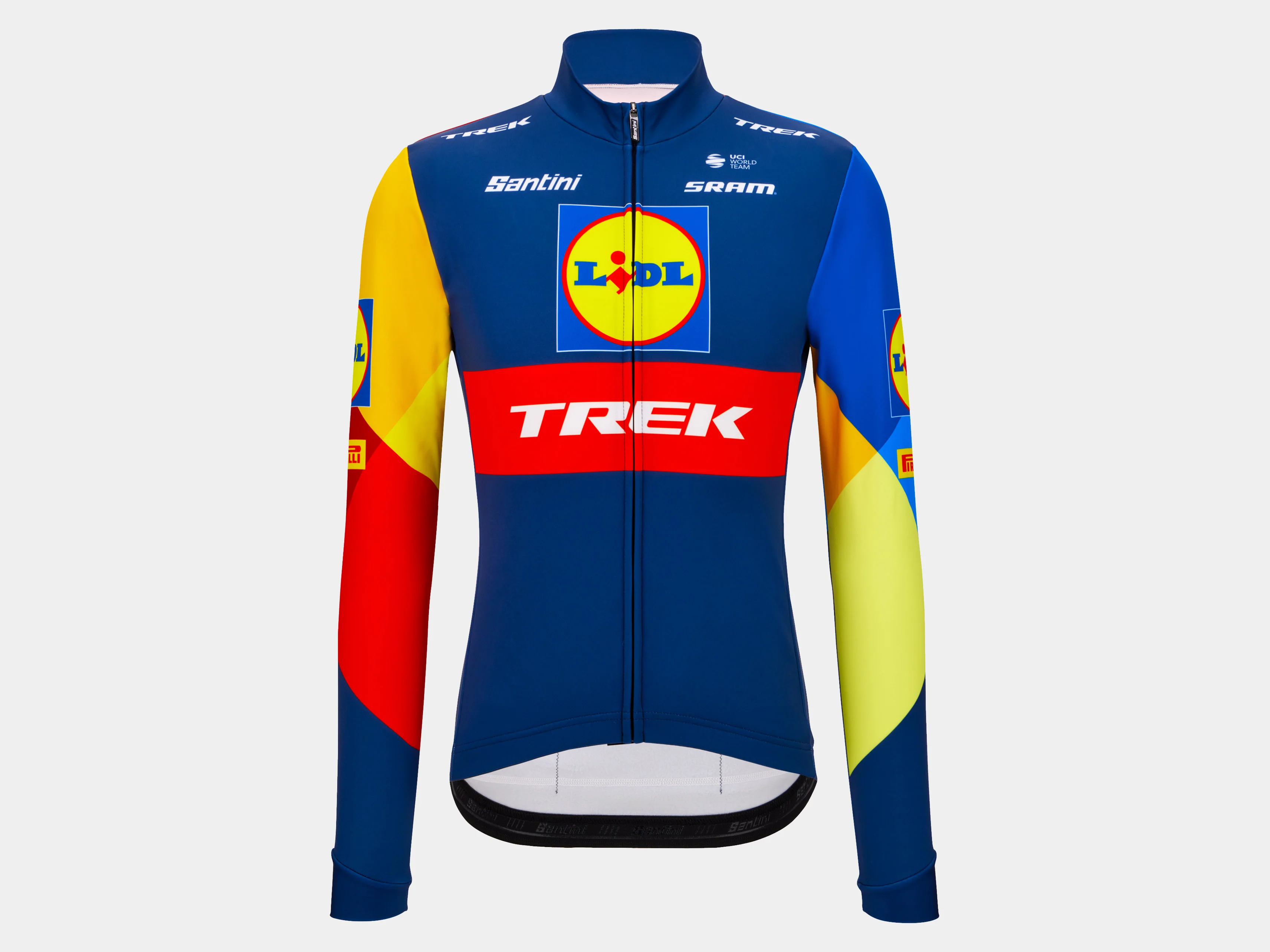 Santini Trek Race Long Sleeve Large Blue/Yellow Jersey