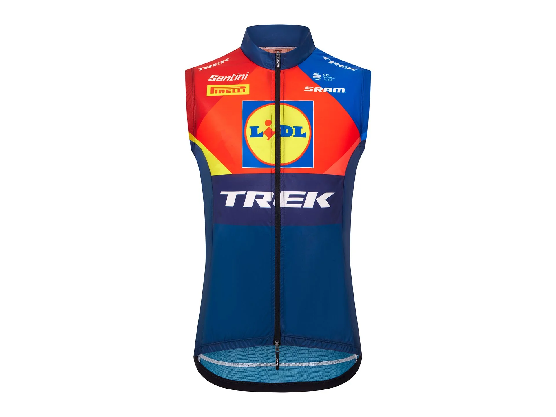 Santini Trek Windshell Medium Blue/Yellow Vest