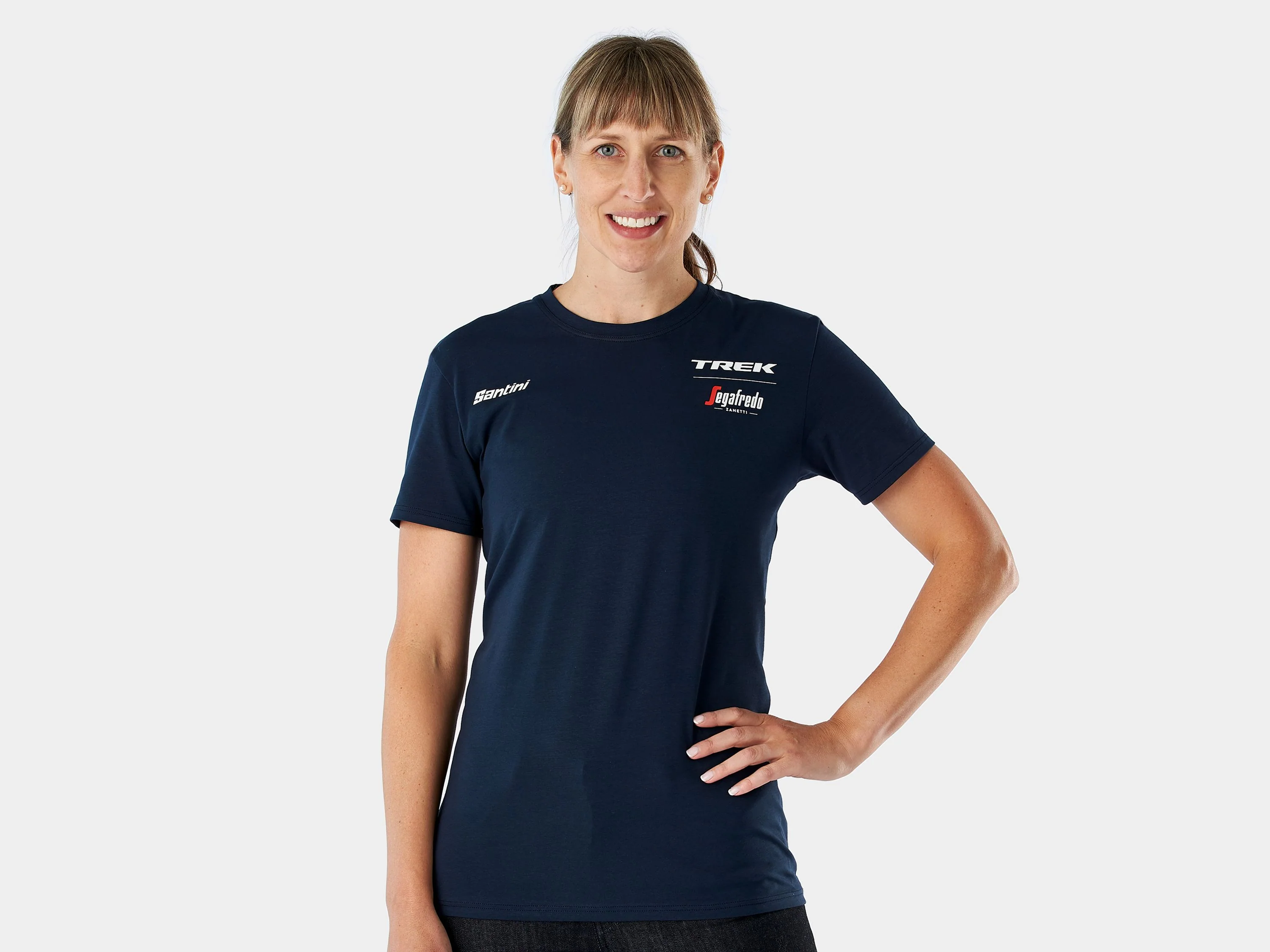 Shirt Santini Trek-Segafredo Tee Women Medium Dark Blue