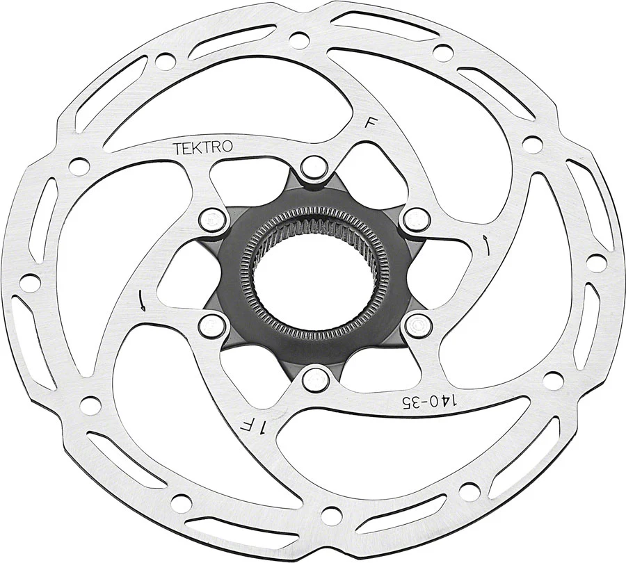 Tektro TR-35 Disc Brake Rotor - 140mm Center-Lock 1.8mm Thickness Silver