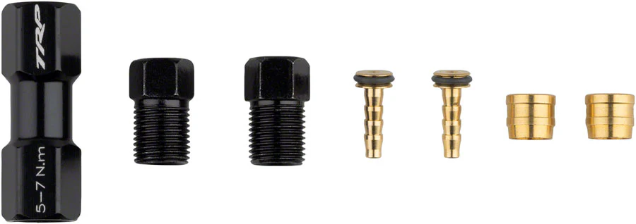TRP TL1.2 Disc Brake Hose Coupler Kit - For 5.5mm Coupler Compression Ferrules Brass Inserts O-Ring Hose Retainer