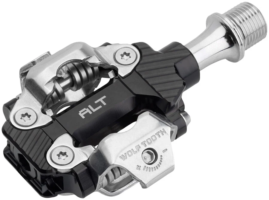 Wolf Tooth ALT XC Clipless Pedals - Dual Sided Clipless Alloy 9/16" BLK Pair Shimano SPD